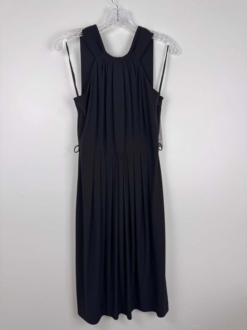 Anne Klein Black Pleated Sleeveless Dress Size 6